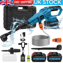 Portable Cordless Car High Pressure Washer Jet Water Wash Cleaner Gun +2 Battery