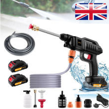 Portable Cordless Car High Pressure Washer Jet Water Wash Cleaner Gun +2 Battery