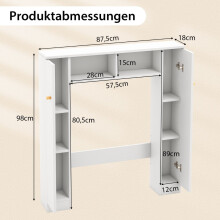 Opbergkastje boven het toilet, verstelbare planken, wit