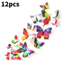 (Rainbow)Simulation Butterfly Colorful 3d Wall Sticker Living Room Bedroom Decorating