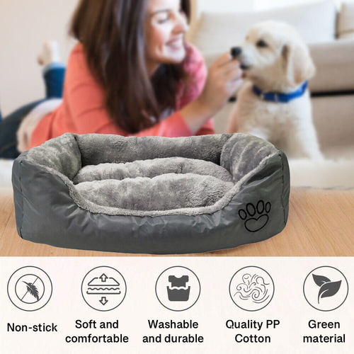 Dog Bed Washable Rectangle Soft Pet Cat Bed for Small Medium Large Dog S/M/L/XL 1