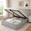 4ft6 Double Fabric Upholstered Bed Frame Storage Under-Bed Drawer & Slatted Base 2
