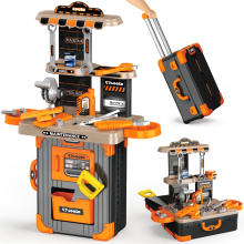 31-Piece Kids Tool Workbench & Suitcase Playset Portable DIY Construction Toy with Tools