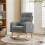 Grey Waffle Rocking Chair with Footrest 4