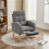 Grey Waffle Rocking Chair with Footrest 12