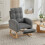 Grey Waffle Rocking Chair with Footrest 5