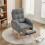 Grey Waffle Rocking Chair with Footrest 2