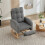 Grey Waffle Rocking Chair with Footrest 3