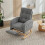 Grey Waffle Rocking Chair with Footrest 7