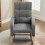 Grey Waffle Rocking Chair with Footrest 10