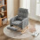 Grey Waffle Rocking Chair with Footrest 11