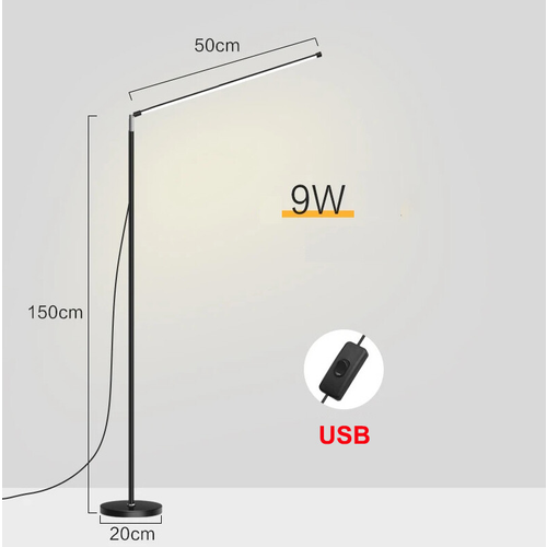1.5m LED Floor Lamp USB Adjustable Standing Light Reading Gooseneck Lights UK 1