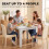 Homcom HOMCOM Dining Table for 4, 80L x 80W x 75Hcm, White 4