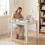 Homcom HOMCOM Dining Table for 4, 80L x 80W x 75Hcm, White 9