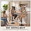 Homcom HOMCOM Bar Stools Adjustable Height Backrest Set of 2, Brown 7