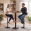 Homcom HOMCOM Bar Stools Adjustable Height Backrest Set of 2, Brown 8