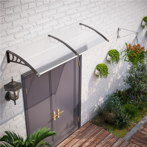 Aluminium Front Door Canopy 75x195cm White 1