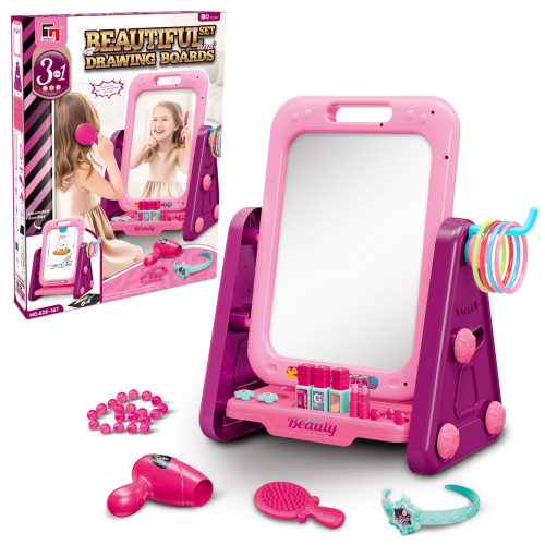 deAO Toys Creative Glow 3-in-1 Vanity & Drawing Play Set