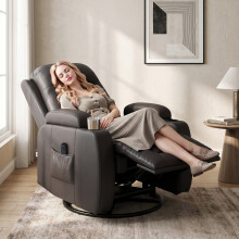 HOMCOM Massage Recliner Chair with 8 Vibration & Heat, Dark Brown