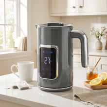 HOMCOM 1.7L Fast Boil 3000W Electric Kettle with LED Display, Grey
