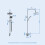 NES Home Nes Home Exposed Sqaure Shower Mixer Handset & Riser Rail Kit Chrome 8