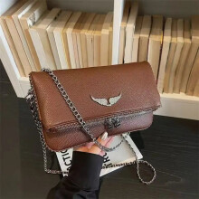 (Brown) 2026 New French-Style Foreign Trade Classic Fashionable and Versatile Chain Clamshell Cross-Body Messenger Bag for Women with Wi