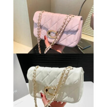 (Pink-WHITE) 2026Small Fragrant Wind Bag Handbag Rhombic Chain Bag 2026 New One-shoulder Messenger Bag Joker High Sense Small Square Bag Tide