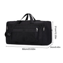 (Black) Oxford Dry Wet Separation Bags Large Capacity Portable Gym Bag Multifunctional Waterproof Fitness Bags for Outdoor Sports Travel
