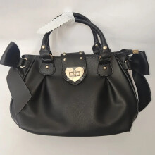 (Black, 31x21x12cm) Harajuku Bow Pink Hand Bag Purse Women Japanese Style Soft Casual Crossbody Bag Ladies Sweet Cute Large Capacity Shoulder Bags