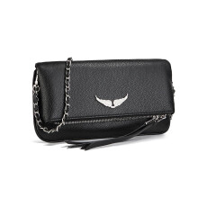 (Classic Black, 27x15x3cm) Classic Black Women Crossbody Bag 2026 New Fashion Chain Shoulder Bag Lychee Pattern Retro Envelope Bag