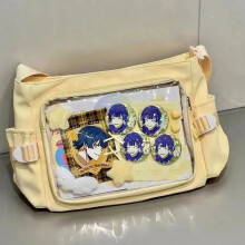 (Yellow) New Japan Style Transparent Postcard Display Shoulder Women Badge DIY Decoration Crossbody Bag Anime Expo Class Tote Itabag
