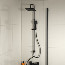 Nes Home Square Shower Mixer Handset & Riser Rail Kit Matte Black