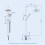 NES Home Nes Home Exposed Round Shower Mixer Handset & Riser Rail Kit Chrome 8