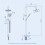 NES Home Nes Home Round Shower Mixer Handset & Riser Rail Kit Matte Black 8