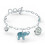 Silver Blue Crystal Elephant Multi Charm Bracelet, Lucky Boho Ladies Stackable Wrist Chain  5521444 1