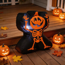 (white skull, Australian regulations) Spöklik Halloween Skräckpumpa Skelettman 60CM Utomhus Gårdsfest Eventdekoration
