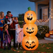 (European regulations) 1,2 m staplad LED-belyst uppblåsbar pumpa för Halloween utomhus trädgårdsfestdekor