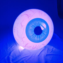 (blue eyeball, 40cm) Uppblåsbara Halloween-ögon med LED-fjärrkontroll, glödande färgglada trädgårdsdekorationer