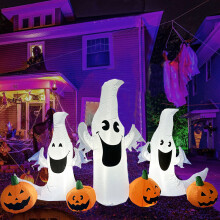 (Australian regulations) 2,3 m Halloween oppblåsbare spøkelsesgresskarskiver LED-lys utendørs festival plendekorasjon