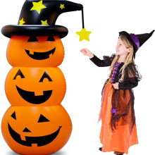 (Pumpkin Tumbler (140CM)) Halloween Pumpkin Man Inflatable Tumbler Vertical Party White Ghost Props Decoration