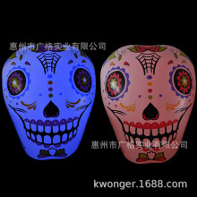 (Skull Head with Light) Glødende oppblåsbar PVC-dag med hodeskalle og Halloween-hagekunst med vannbunn