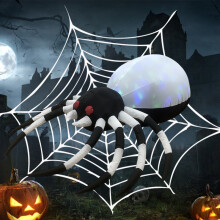 (European regulations) Utomhus Halloween LED-glödande uppblåsbar spindelhängande dekor för läskig innergårdsfest