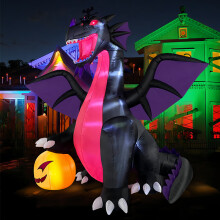 (Australian regulations) Glödande LED Halloween Dinosaur Pumpa Uppblåsbar Amerikansk Innergårdsfestdekoration