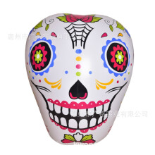 (Skull Head without Light) Glödande uppblåsbar PVC-dag för de dödas döda dödskalle Halloween-trädgårdskonst med vattenbotten