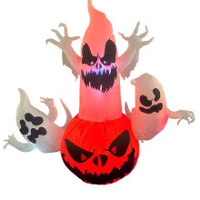 (European regulations) Spooky Pumpkin Ghost Halloween Inflatable Model 2024 1.8m Flame Light Courtyard Decoration