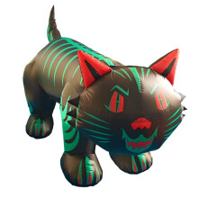 (Australian regulations) Gatto fantasma gonfiabile di Halloween con testa che si muove e luci, decorazione per feste e giardini.