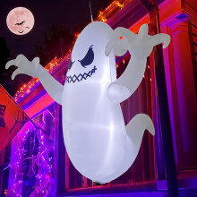 (British regulations) Oppblåsbar Halloween-spøkelse utendørs vindusdekor innebygd LED for fest i hagen