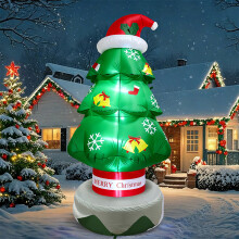 (US regulations) Giant 2.1m Inflatable Christmas Tree with LED Lights for Outdoor Party Yard Decor