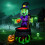 (British regulations) 1.8m Halloween Inflatable Witch Crow on Shoulder Cauldron Magic Potion Spooky Atmosphere 1