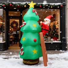 (Christmas Tree) 1,8 meter Halloween oppblåsbar gresskarlykt svart katt LED-hjemdekor plen terrasse balkong